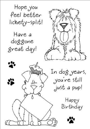 Stampers Anonymous Inky Antics Stempel-Set, 10,2 x 15,2 cm, Motiv Delightful Dogs #1", transparent, Sonstige, Mehrfarbig, 0.5 x 11.43 x 20.32 cm von Stampers Anonymous