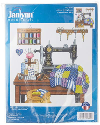 Janlynn Nähstube Antike Nähzimmer, Baumwolle, Multifarbig, 30x30cm Janlynn Nähstube Antike Nähzimmer, Baumwolle, Multifarbig, 30x30cm von Janlynn