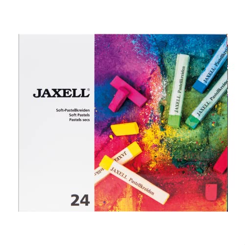Honsell 47651 - Jaxell Pastellkreide, eckige Form, 24er Set, für flächiges und präzises Arbeiten, satte, lichtechte Farben, ideal für Künstler, Hobbymaler, Kinder, Schule, Kunstunterricht von Honsell