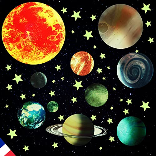 KIFLOW - Leuchtsterne Decke | 10 Leuchtplaneten & Sterne | Sonnensystem komplett | 840 Wandaufkleber für Kinderzimmer von Unbekannt