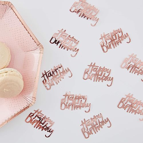 Konfetti/Streu-Deko Happy Birthday in rosé-Gold/Tisch-Dekoration Geburtstag-s-Feier Party Erwachsene & Kinder (14 Gramm) von Unbekannt