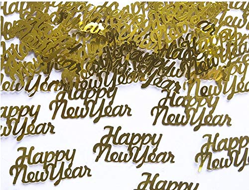 Konfetti/Streu-Deko Happy New Year in Gold/Tisch-Dekoration Silvester Neujahr Jahres-Wechsel Party Feier (1 Tüte = 3 Gramm) von Unbekannt