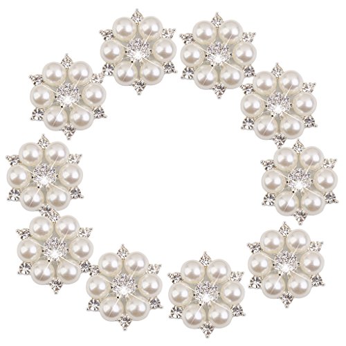 Kristall Perlen Blumen knopf Dekoration DIY 10 Stk. 28mm Beige von Unbekannt