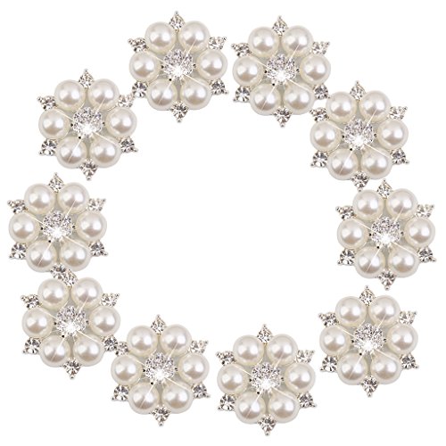 Kristall Perlen Blumen knopf Dekoration DIY 10 Stk. 28mm Beige Kristall Perlen Blumen knopf Dekoration DIY 10 Stk. 28mm Beige von Phenovo