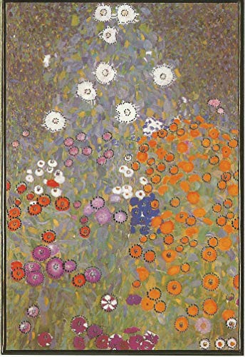 Kunstklappkarte Gustav Klimt Blumengarten Kunstkarte Doppelkarte Grußkarte Glückwunschkarte Goldprägung von Unbekannt