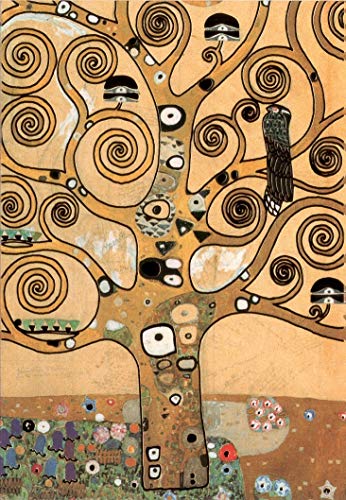 Kunstklappkarte Gustav Klimt Kunstkarte Doppelkarte Grußkarte Glückwunschkarte Goldprägung Lebensbaum von unbekannt