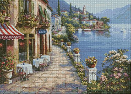 Lakeside Street Kreuzstich-Kits, 14 ct, Ägypten Baumwolle Gewinde 300 x 214 Stitch, 64 x 49 cm Kreuzstich Kits von SWEET HOME