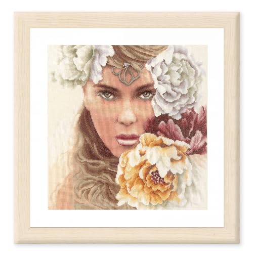 Lanarte Kreuzstich Stickpackungen Gezählter Kreuzstichbilder Set PORTRÄT Wanddekoration Handarbeit Set für Erwachsene 32 x 34 cm DIY Deko Bastelset Handwerker Kreative Geschenkset von Lanarte