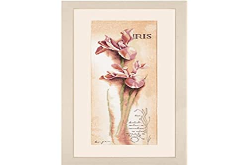Lanarte Zählmusterpackung Iris Botanisch Kreuzstichpackung, Baumwolle, Mehrfarbig, 20 x 60 x 0.3 cm von Lanarte