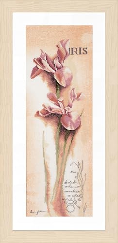 Lanarte Zählmusterpackung Iris Botanisch Kreuzstichpackung, Baumwolle, Mehrfarbig, 20 x 60 x 0.3 cm von Lanarte