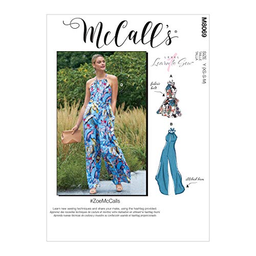 McCall's Misses' Romper, and Belt McCalls Pattern M8069Z Damen-Strampler, Jumpsuits und Gürtel Z (LRG-XLG), verschieden von McCall's