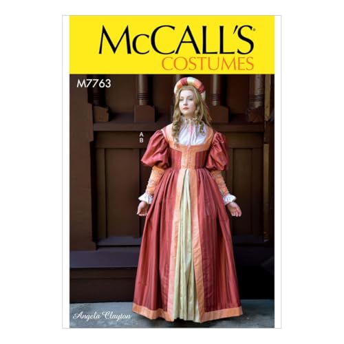 McCall's Patterns M7763 E5 Renaissance-Kleid und Rock für Damen, von Angela Clayton, Größe 42-50 McCall's Patterns M7763 E5 Renaissance-Kleid und Rock für Damen, von Angela Clayton, Größe 42-50 von McCall's Patterns