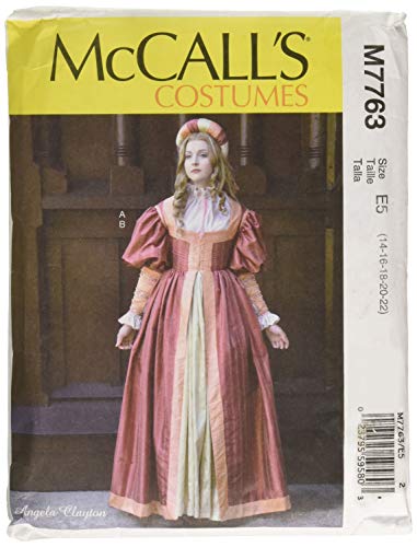 McCall's Patterns M7763 E5 Renaissance-Kleid und Rock für Damen, von Angela Clayton, Größe 42-50 von McCall's Patterns