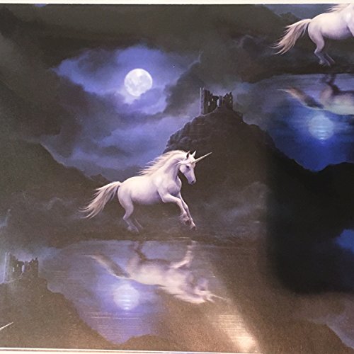 Moonlight Unicorn von Anne Stokes – Geschenkpapier mit passender Grußkarte, Inhalt je 1 Stück von Unbekannt