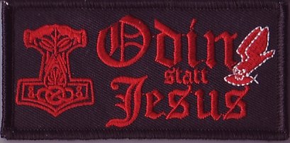 Odin statt Jesus - ROT- Aufnäher/Patch Odin statt Jesus - ROT- Aufnäher/Patch von Unbekannt