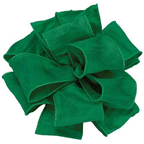 Zipperstop Offray Anisha Wired Edge Ribbon, 4-Inch by 10-Yard, Forest Green von Berwick