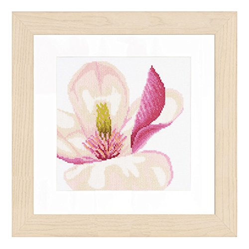 Lanarte Zählmusterpackung Magnolienblüte Kreuzstichpackung, Baumwolle, Mehrfarbig, 20 x 20 x 0.3 cm von Lanarte