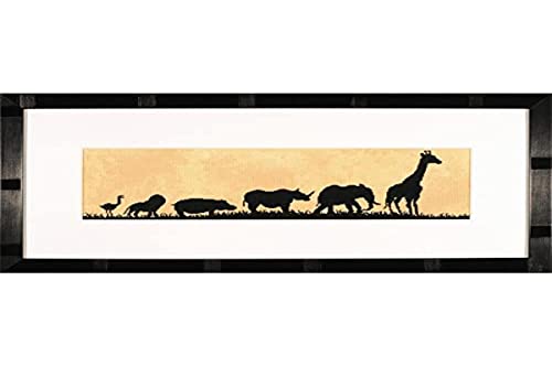 Lanarte Zählmusterpackung Wilde Tiere auf Wanderung Kreuzstichpackung, Baumwolle, Mehrfarbig, 31 x 9 x 0.3 cm von Lanarte