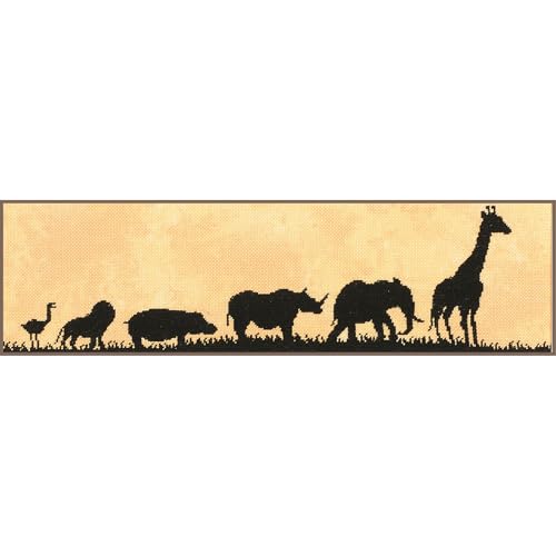 Lanarte Zählmusterpackung Wilde Tiere auf Wanderung Kreuzstichpackung, Baumwolle, Mehrfarbig, 31 x 9 x 0.3 cm von Lanarte