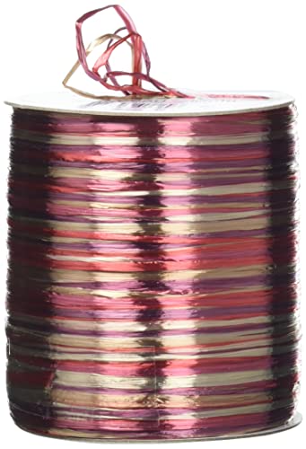 PRÄSENT RAFFIA PEARL-Multicolour Bastband rot / bordeaux / gold, 50 m metallic Dekoband für Präsente, zum Verzieren & Basteln, Geschenkband für feierliche Anlässe von Morex Ribbon
