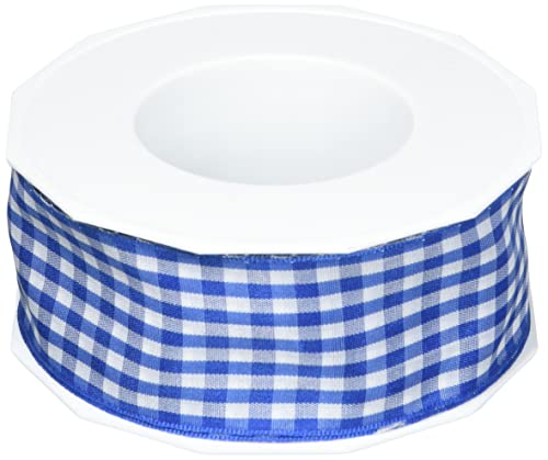 Präsent Vichy Geschenkband mit Drahtkante Royalblau/weiß, 20 m Dekoband zum Verzieren & Basteln, 40 mm Breite, Kariertes Band für Bunte Dekos & Geschenkverpackungen, zu feierlichen Anlässen Präsent Vichy Geschenkband mit Drahtkante Royalblau/weiß, 20 m Dekoband zum Verzieren & Basteln, 40 mm Breite, Kariertes Band für Bunte Dekos & Geschenkverpackungen, zu feierlichen Anlässen von PRÄSENT