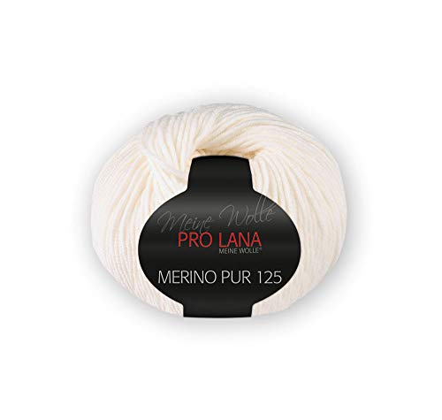 Unbekannt PRO Lana Merino Pur 125 - Farbe: 01-50 g/ca. 125 m Wolle, 278063, Weiß von Unbekannt