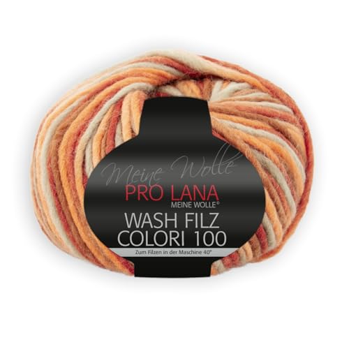 PRO LANA Wash-Filz Colori 100 - Farbe: Beige/Orange (704) - 100 g/ca. 100 m Wolle von Unbekannt