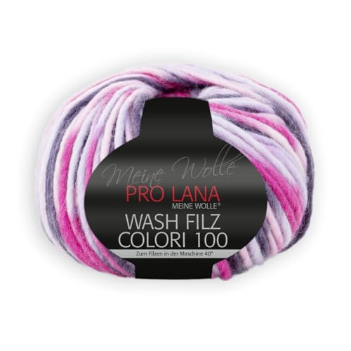 PRO LANA Wash-Filz Colori 100 - Farbe: Rosa/Pink (710) - 100 g/ca. 100 m Wolle von Unbekannt