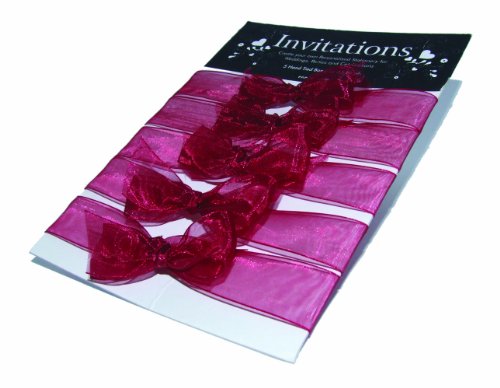 Paper State Invitations Handgebundene Karten-Schleifen aus Organza, Rubinrot, 5 Stück von Unbekannt