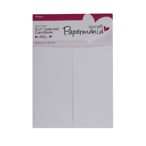 Papermania 5 x Bluetooth 300 GSM Klappkarten blanko Karten und Umschläge, 10 Stück, Weiß von Papermania