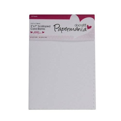 Papermania 5 x Bluetooth 300 GSM gewelltem blanko Karten und Umschläge, Weiß, 12 Stück von Papermania