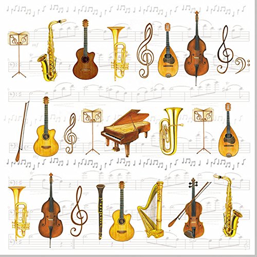 Paperproducts Design Dekorative Getränke-Servietten aus Papier – Einweg-Servietten für die Küche, Cocktail-Servietten – für Mittagessen, Abendessen, Geburtstage, Partys, Feiern, Feiertage – 12er Set Orchester Design Paperproducts Design Dekorative Getränke-Servietten aus Papier – Einweg-Servietten für die Küche, Cocktail-Servietten – für Mittagessen, Abendessen, Geburtstage, Partys, Feiern, Feiertage – 12er Set Orchester Design von Ambiente