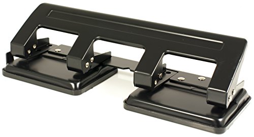 Pavo 8036554 Premium 4-fach Locher mit Anschlagschiene für 20 Blatt, schwarz von Pavo