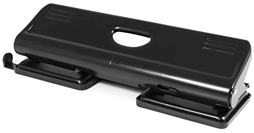 Pavo 8040285 Premium 4-fach Locher mit Anschlagschiene für 22 Blatt, schwarz von Pavo