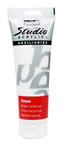 Pébéo Studio Acryl 250 ML Gesso-Grundierung Acrylfarbe, Weiß, 250 Milliliters von Pebeo