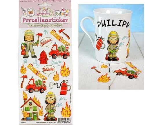 Porzellansticker Feuerwehr, Safuri, für alle glatten Flächen, Glas, Küche, Bad Porzellansticker Feuerwehr, Safuri, für alle glatten Flächen, Glas, Küche, Bad von Unbekannt