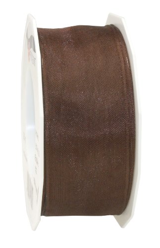 Präsent Four Seasons transparentes Band mit Drahtkante braun, 25 m einfarbiges Stoffband, 40 mm Breite, leicht biegsames Schleifenband zum Dekorieren & Basteln, für besondere Anlässe Präsent Four Seasons transparentes Band mit Drahtkante braun, 25 m einfarbiges Stoffband, 40 mm Breite, leicht biegsames Schleifenband zum Dekorieren & Basteln, für besondere Anlässe von PRÄSENT