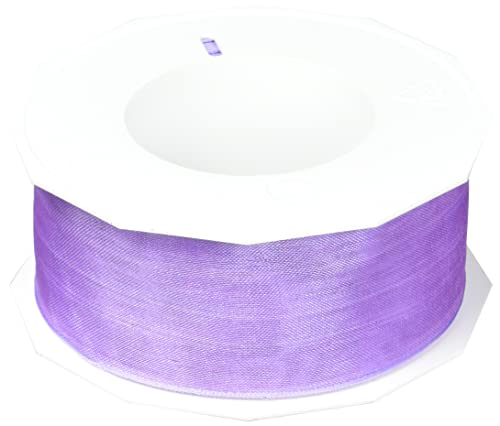 Präsent Four Seasons transparentes Band mit Drahtkante lila, 25 m einfarbiges Stoffband, 40 mm Breite, leicht biegsames Schleifenband zum Dekorieren & Basteln, für besondere Anlässe von PRÄSENT