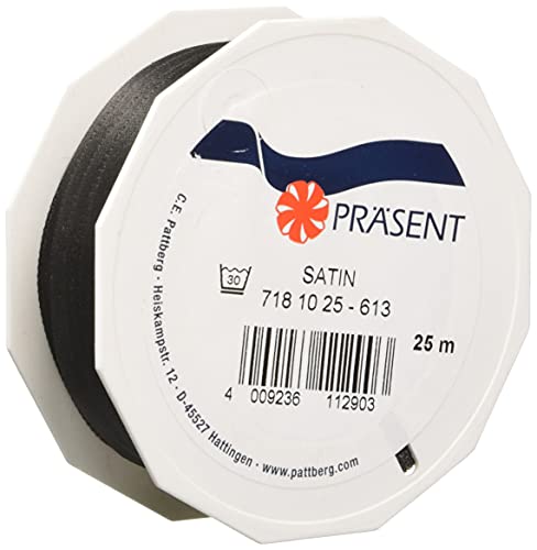 Präsent C.E. Pattberg Satin Pflaume (lila), 50 m Satinband zum Einpacken von Geschenken, 3 mm Breite, Geschenkband zum Dekorieren & Basteln, Dekoband, Anlass von PRÄSENT