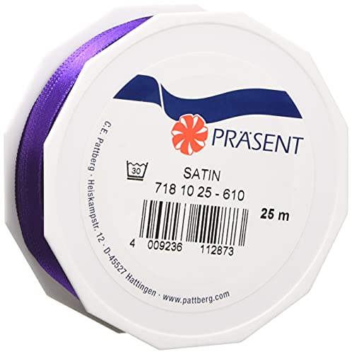 Präsent C.E. Pattberg Satin Pistazie (grün), 25 m Satinband zum Einpacken von Geschenken, 10 mm Breite, Geschenkband zum Dekorieren & Basteln, Dekoband, Anlass von PRÄSENT