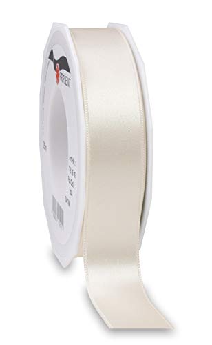 Präsent C.E. Pattberg Satin Elfenbein, 25 m Satinband zum Einpacken von Geschenken, 25 mm Breite, Geschenkband zum Dekorieren & Basteln, Dekoband, Anlass von PRÄSENT