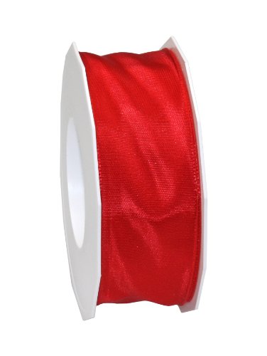 Präsent Lyon Band mit Drahtkante rot, 25 m Dekoband zum Verzieren & Basteln, 40 mm Breite, leicht biegsames Schleifenband, für Festliche Dekos zu besonderen Anlässen Präsent Lyon Band mit Drahtkante rot, 25 m Dekoband zum Verzieren & Basteln, 40 mm Breite, leicht biegsames Schleifenband, für Festliche Dekos zu besonderen Anlässen von PRÄSENT