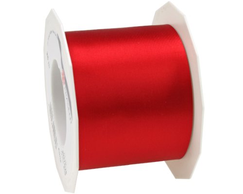 PRÄSENT ADRIA/SATIN rot, 25 m Satinband zum Einpacken von Geschenken, 72 mm Breite, Geschenkband zum Dekorieren & Basteln, Dekoband für Präsente, zu jedem Anlass von PRÄSENT