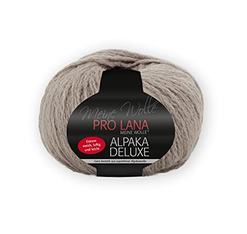 Pro Lana Alpaka Deluxe Farbe 12, Alpakawolle Stickwolle, Wolle Alpaka Nadelstärke 5 mm zum Stricken und Häkeln von Pro Lana