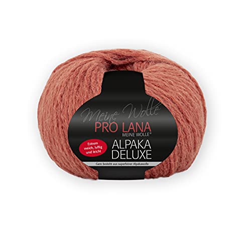 Pro Lana Alpaka Deluxe Farbe 28, Alpakawolle Stickwolle, Wolle Alpaka Nadelstärke 5 mm zum Stricken und Häkeln von Pro Lana
