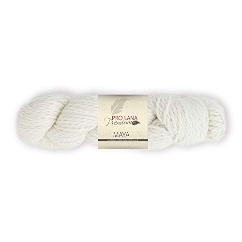 Pro Lana Premium MAYA, 02 - natur, Baby Alpaka Wolle zum Stricken, Wolle Babyalpaka und Merino fein, für Nadelstärke 7 - 9 mm von Unbekannt
