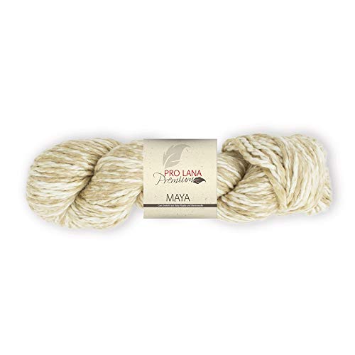 Pro Lana Premium MAYA, 05 - beige, Baby Alpaka Wolle zum Stricken, Wolle Babyalpaka und Merino fein, für Nadelstärke 7 - 9 mm von Unbekannt