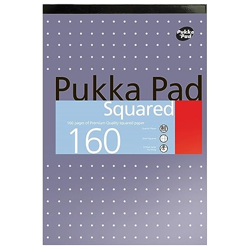 Pukka Pad-Notizblock, DIN-A4, kariert, 5 mm, 80 g/m², 160 Blatt Originalverpackung von Unbekannt