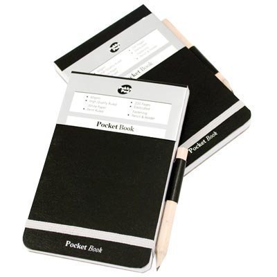 Pukka Pad Schwarz A7 Tasche Elastisch Notizbuch Mit Bleistift - Packung von 12 von Pukka Pad