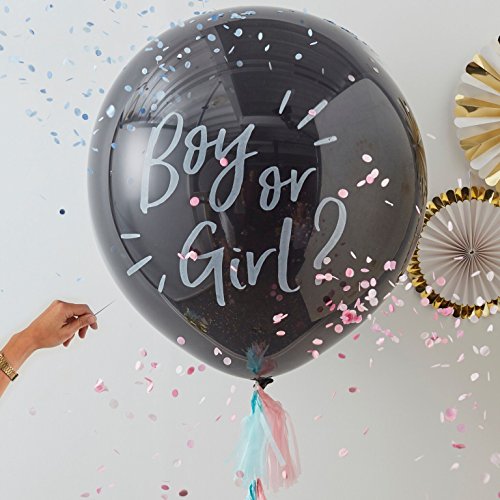 Riesen Luft-Ballons Boy or Girl inklusive Konfetti-Füllung in rosa & blau / / 90cm / Baby-Shower-Party/Baby-Party/Geburt Junge & Mädchen von Unbekannt